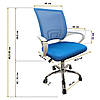 Офісне / комп'ютерне крісло Bonro 619 синє тканинне з регулюванням висоти сидіння для дому, школяра, підлітка, офісу, фото 10