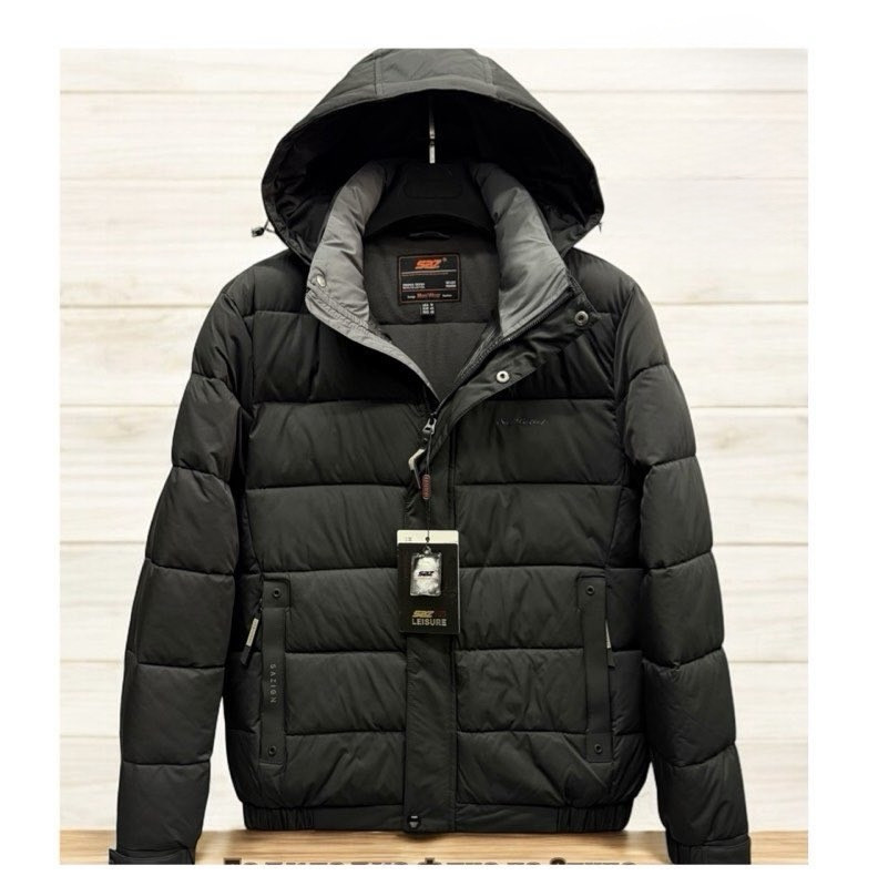 Куртка зимова Saz єврозима чоловіча, холофайбер, флісова підкладка, євроманжет, розміри M–4XL,Чорний,L, фото 1