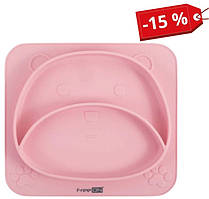 Силіконова тарілка дитяча FreeON Bear, pink 4768414