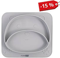 Силіконова тарілка дитяча FreeON Bear, grey 4768416