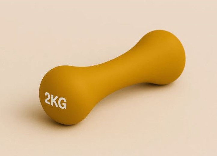 Гантелі WCG 2х2кг для фітнесу неопренові пара жовтий, фото 1