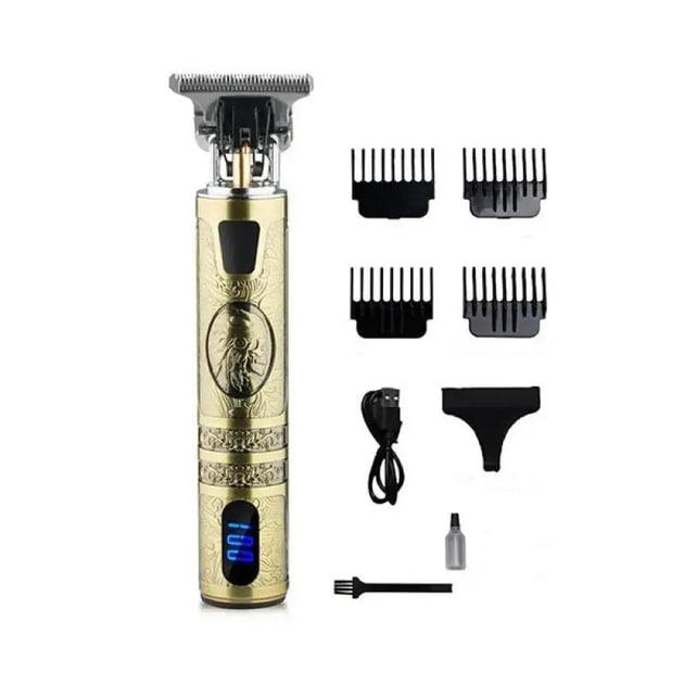 Універсальний тример для волосся Domotec MS-437 машинка для стриження з насадками акумуляторний з LED-дисплеєм USB Золотистий 5 Вт, фото 1