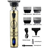 Універсальний тример для волосся Domotec MS-437 машинка для стриження з насадками акумуляторний з LED-дисплеєм USB Золотистий 5 Вт, фото 3