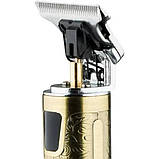 Універсальний тример для волосся Domotec MS-437 машинка для стриження з насадками акумуляторний з LED-дисплеєм USB Золотистий 5 Вт, фото 4