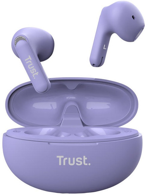 Навушники TWS Trust Yavi Earphones BT 5.3, ENC, SBC, Mic, Фіолетовий, фото 1