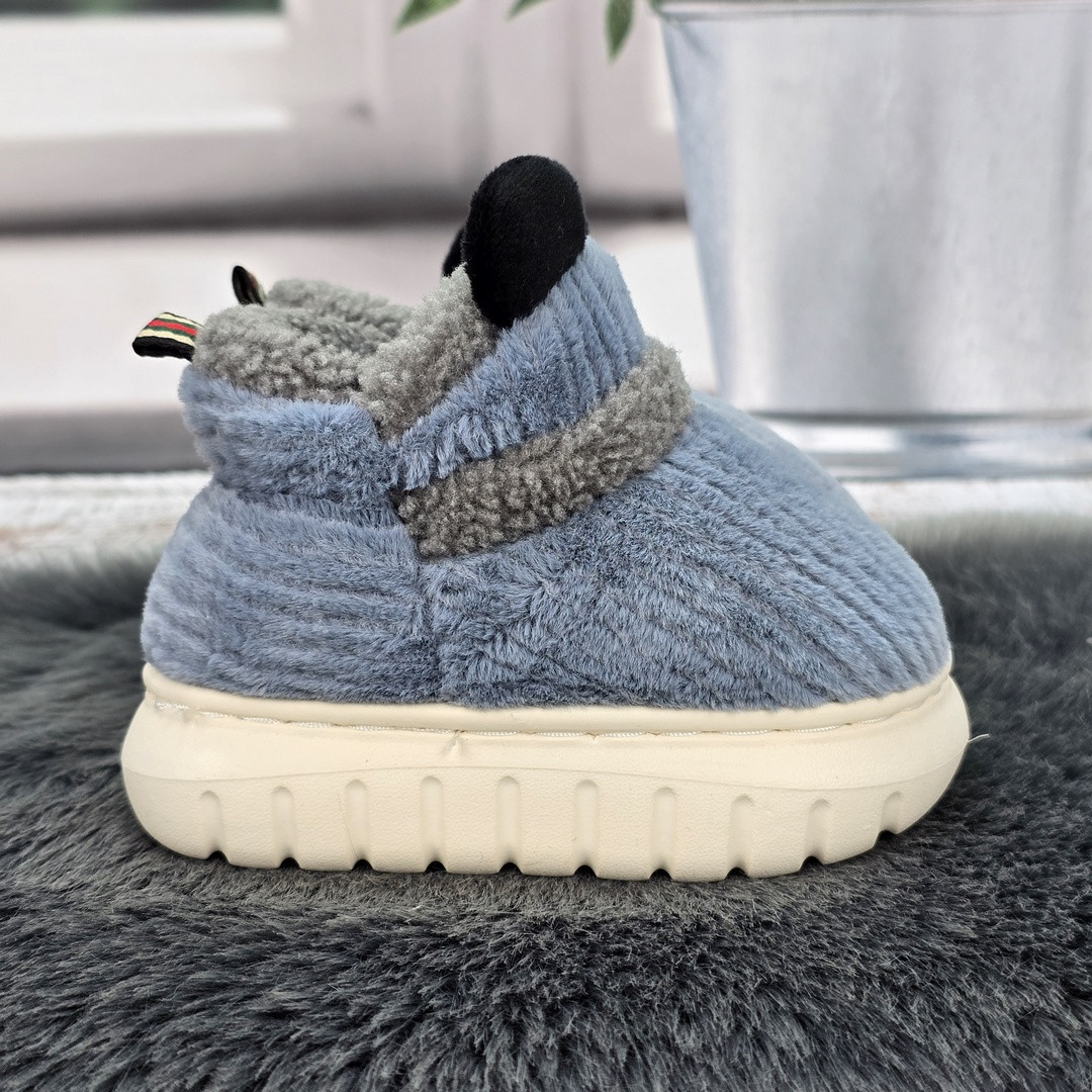 Тапочки чуні дитячі LION блакитні вельветові на об'ємній пінковій підошві 7044