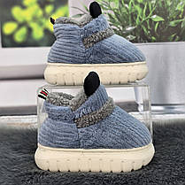 Тапочки чуні дитячі LION блакитні вельветові на об'ємній пінковій підошві 7044, фото 2