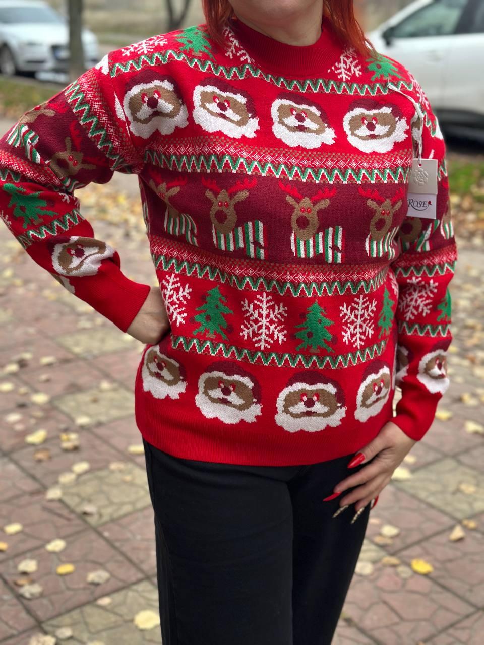 Жіночий теплий светр "ROSE" Туреччина Art: 662 2XL/3XL(52-56) Червоний, фото 1