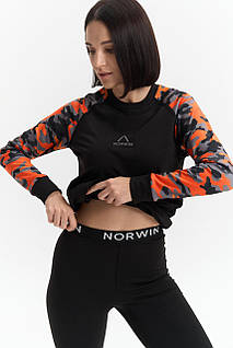 Термобілизна NORWIN Orange Pixel, чорний теплий жіночий комплект