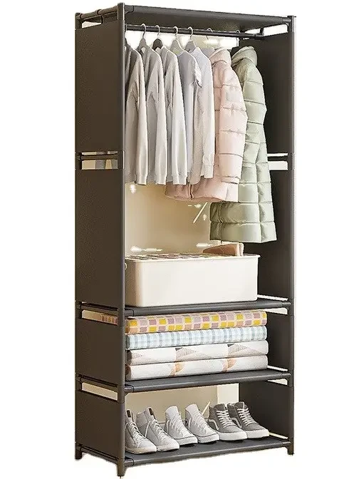 Стелаж-шаф для одягу Multi Functional Coat Rack YH7702-1, 170×60×36 см, з полицями та вішалкою, фото 1