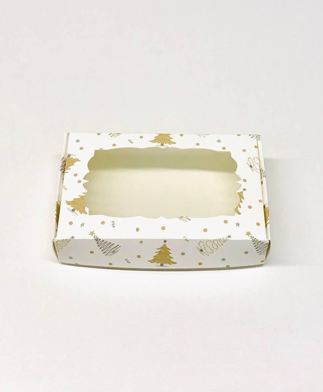 Коробка для пряників із віконцем 20*30 см Ялинки, фото 1