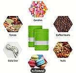 Zip пакет для харчових продуктів фольгований 15×10×3см, 10 од./уп., фото 4