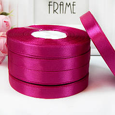 Стрічка атласна однотонна 1,2 см, №28 фуксія (рулон 33 м)