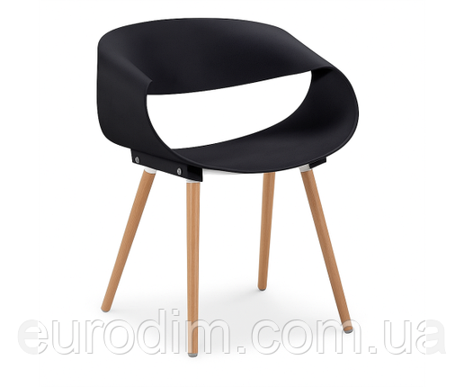 Стілець Берта пластиковий чорний, фото 1