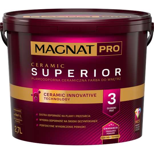 Фарба керамічна MAGNAT PRO CERAMIC SUPERIOR 3 глибокоматова 4,5 л, фото 1