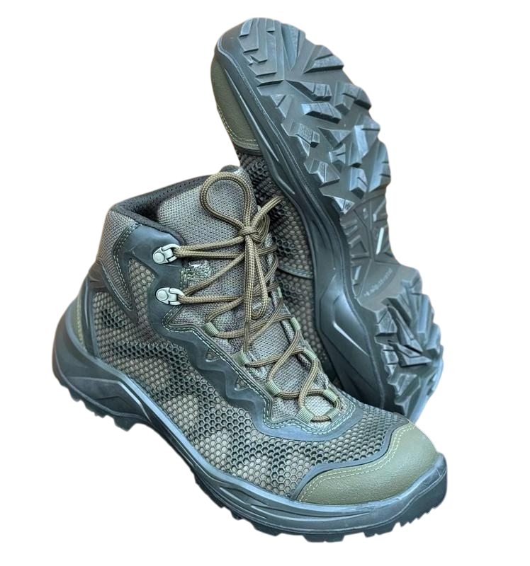 Берці літні Талан олива хакі — тактичні черевики НГУ, замша + кордура, оригінал