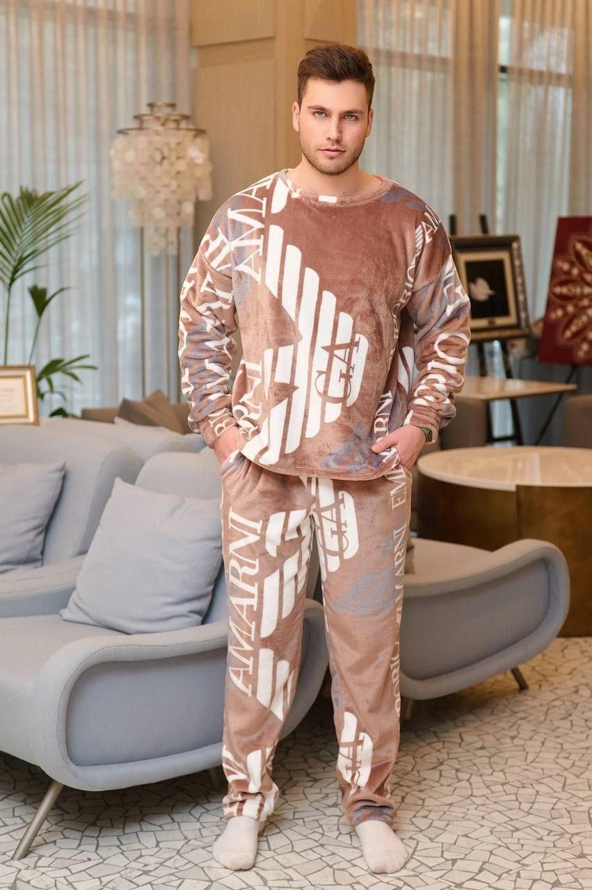 Піжама чоловіча Армані кольору мокко, фото 1