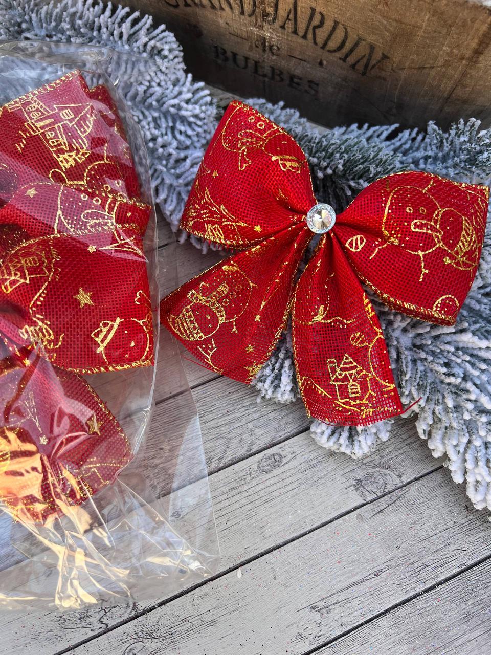 Бант 15*12 см мішковина з металевою основою 10 шт/уп, фото 1