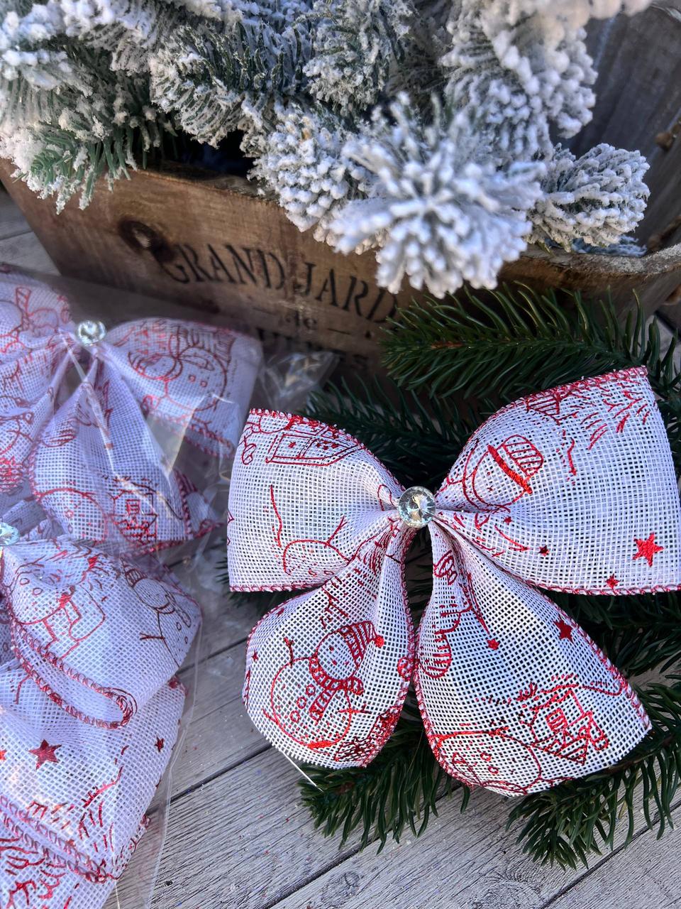 Бант 15*12 см мішковина з металевою основою 10 шт/уп, фото 1