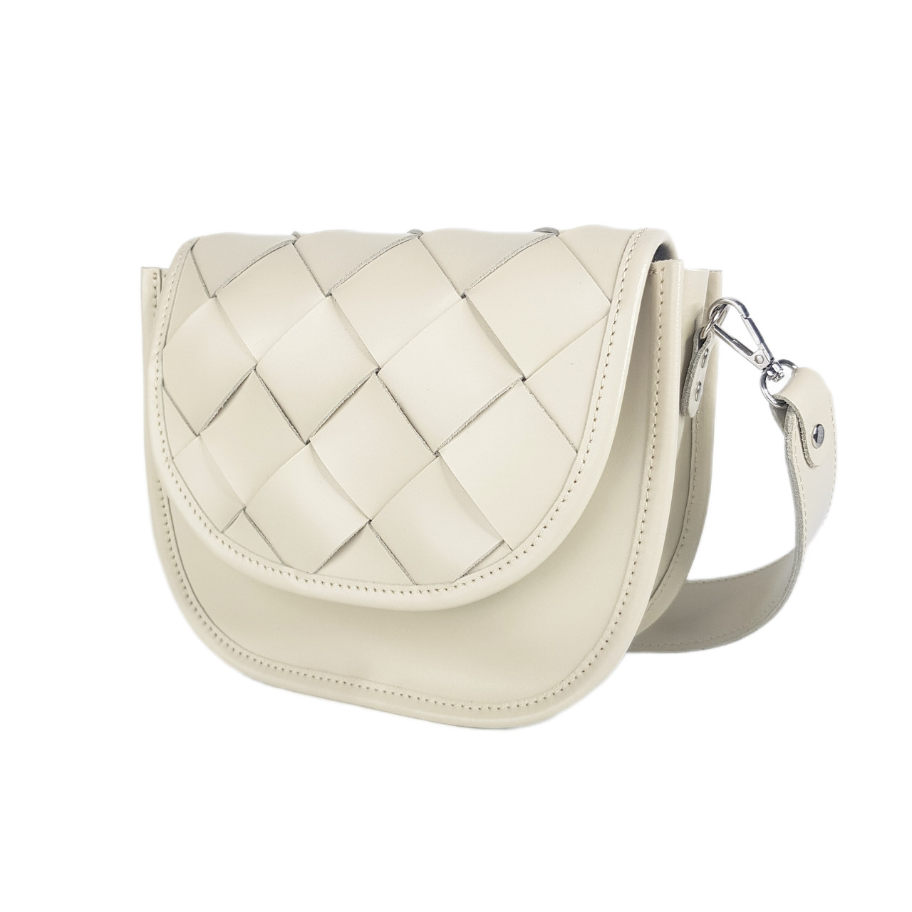 Сумка жіноча "Енігма" натуральна шкіра, слонова кістка матова, фото 1