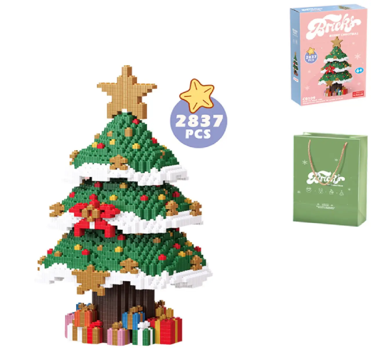 Конструктор новорічний bricks "Ялинка", 2837дет, C0109, фото 1
