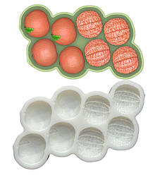 Силіконовий Молд для шоколаду та ін "Половинки мандаринок під горішки"