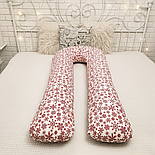 Подушка для вагітних Premium новорічна сніжинки Різдвяний принт, фото 4