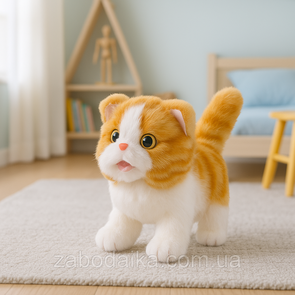 Кішка в будиночку ходить м'яучить виїльником кішка робот інтерактивна іграшка Q038, фото 1