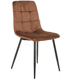 Стілець Cherry чорний/ Кавовий коричневий AMF велюр
