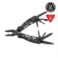 Мультитул Ganzo G104 S чорний кишеньковий 11 в 1 нержавіюча сталь 440C