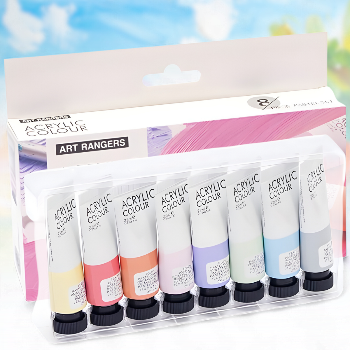 Набір пастельних акрилових фарб "Art Ranger" 8 кольорів по 22мл в тубі "Acryliс pastel" Упаковка 8 шт., фото 1