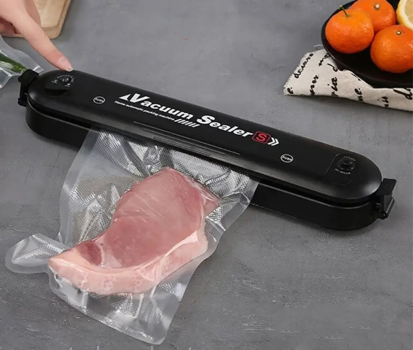 Вакууматор (+10 пакетів) Вакуумний пакувальник для тривалого зберігання продуктів (Вакуумний пакувальник для дому), фото 1
