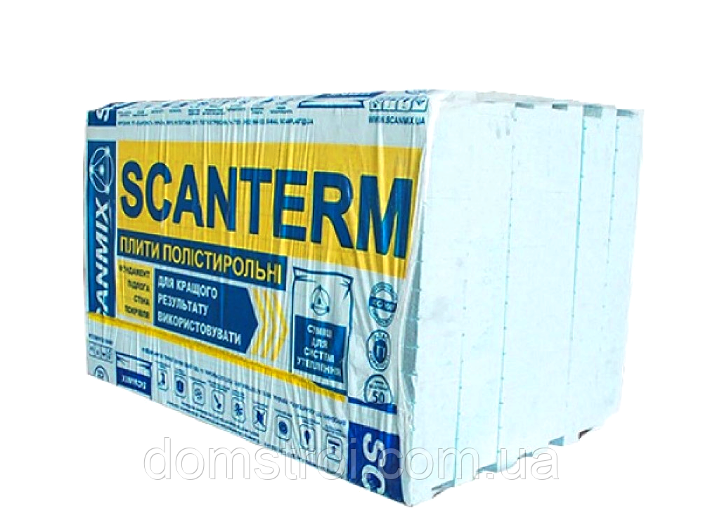 Пінополістирол SCANMIX Scanterm XPS (0.6 м²) лист 0.6×1 м, 10 мм