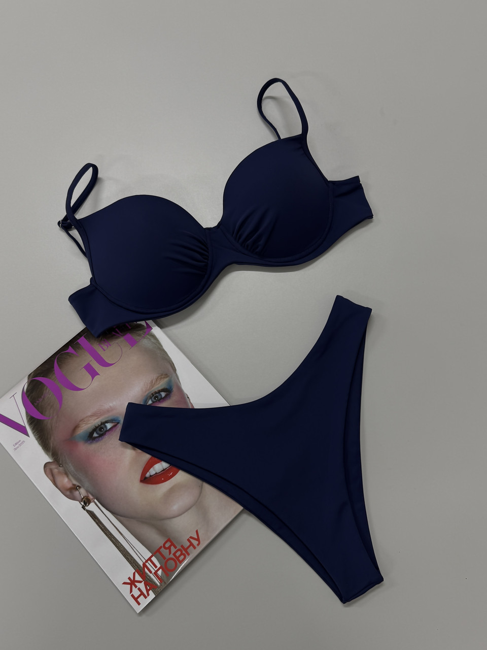 Купальник жіночий пуш ап Naomi & Reef темно-синій, фото 1