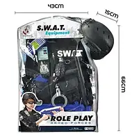 Поліцейський набір S 012 A каска, автомат, пістолет, наручники, рація, 12 предметів