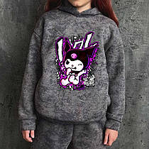 Худі Куруми для дівчинки | Тепла толстовка тринитка на флісі