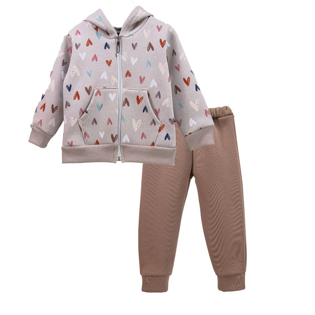 Теплий дитячий костюм для дівчинки тринитка, фото 1