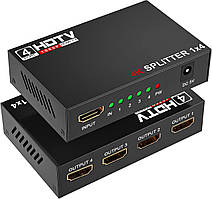HDMI сплітер 1 в 4 порти Full HD 2K 4K 1080p