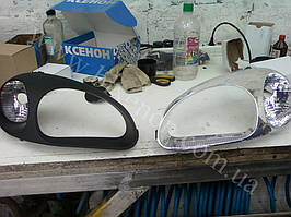 Установка биксеноновых линз G5 с покраской накладок на Daewoo Lanos 3