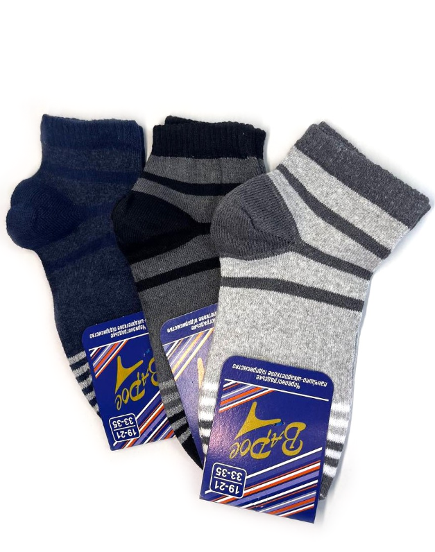 Шкарпетки підліткові стрейч укорочені темне асорті 19-21 (33-35) р. (12 пар!) (Демісезонні) Варос, фото 1