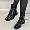 Черевики жіночі лакові на стійкому підборі. Колір чорний. 37 розмір, фото 2