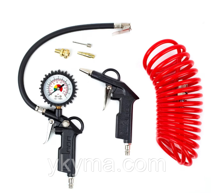 Набір пневмоінструментів для компресора 6 в 1 AMIO  (15 бар / 5 м), фото 1