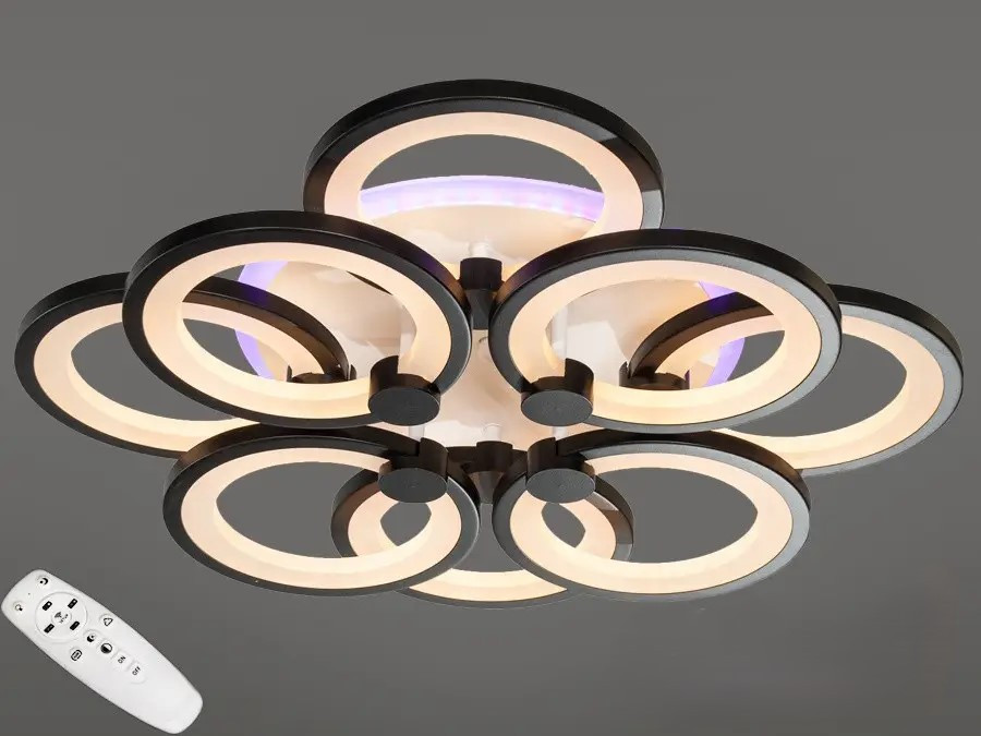 Led люстра з пультом та підсвічуванням, 150W, чорна, фото 1