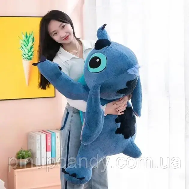 Іграшка-подушка плюшева Стіч Синій на животику 40 см, фото 1