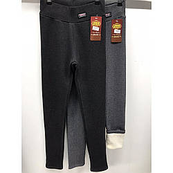 Теплі лосини з білим хутром "Фабричний Китай" (Сірі+ Чорні) Розміри: 48-54 (16413)