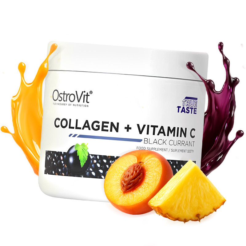 Колаген з вітаміном С Ostrovit Сollagen та Vitamin C 200 г Польща | зі смаком