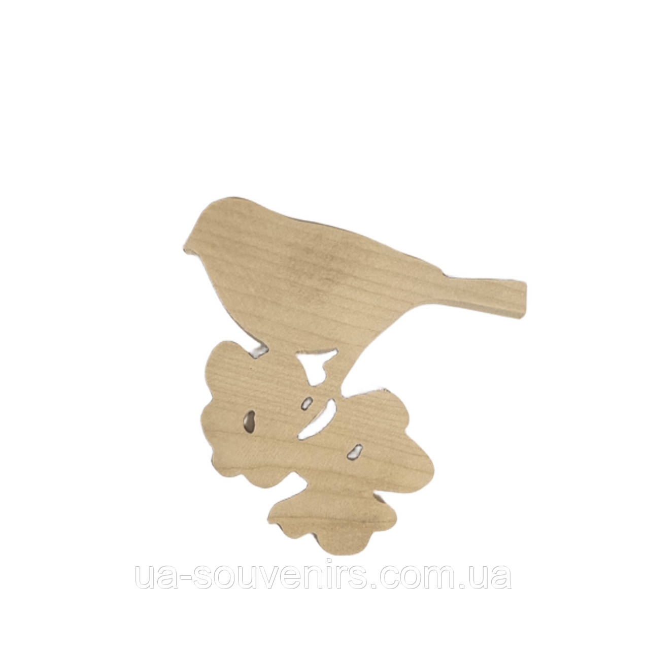 Дерев'яна заготовка пташка для творчості, декупажу 9x9 см / Дерев'яні заготовки для декору, фото 1