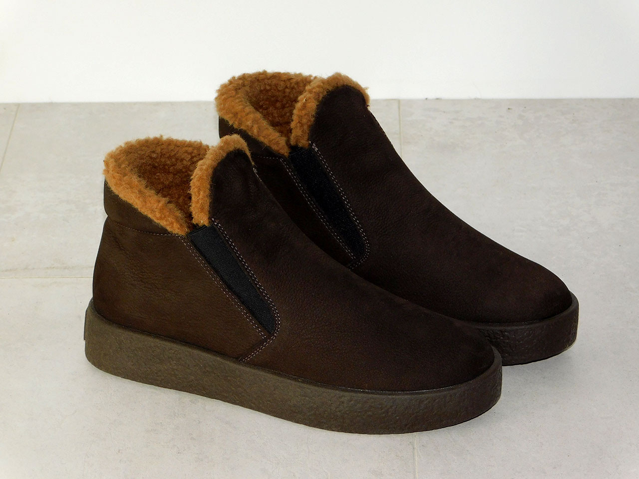 Черевики челсі жіночі шкіряні зимові коричневі 37р, фото 1