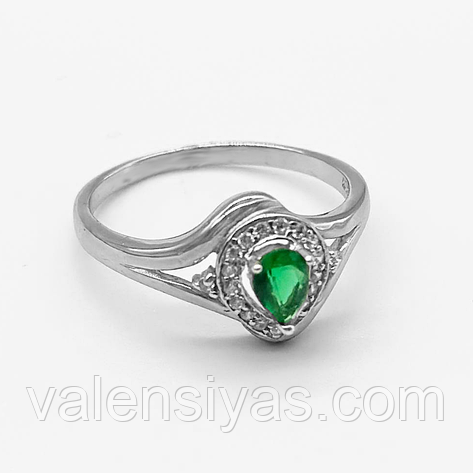 Срібна каблучка зі вставкою фіаніт, Розмір 16,0, Вага: 2.3 г, фото 1