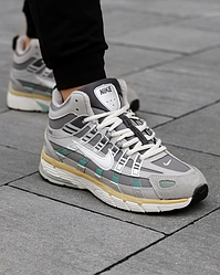 Зимові кросівки чоловічі Nike P-6000 з хутром Найк 6000 сірі високі теплі на зиму